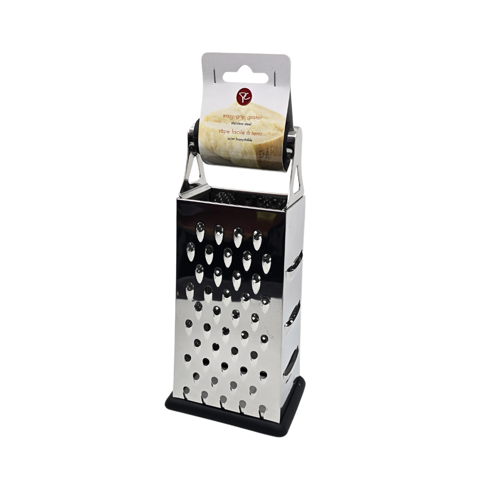 Râpe à fromage de cuisine en acier inoxydable 4 faces PC facile à utiliser avec base antidérapante