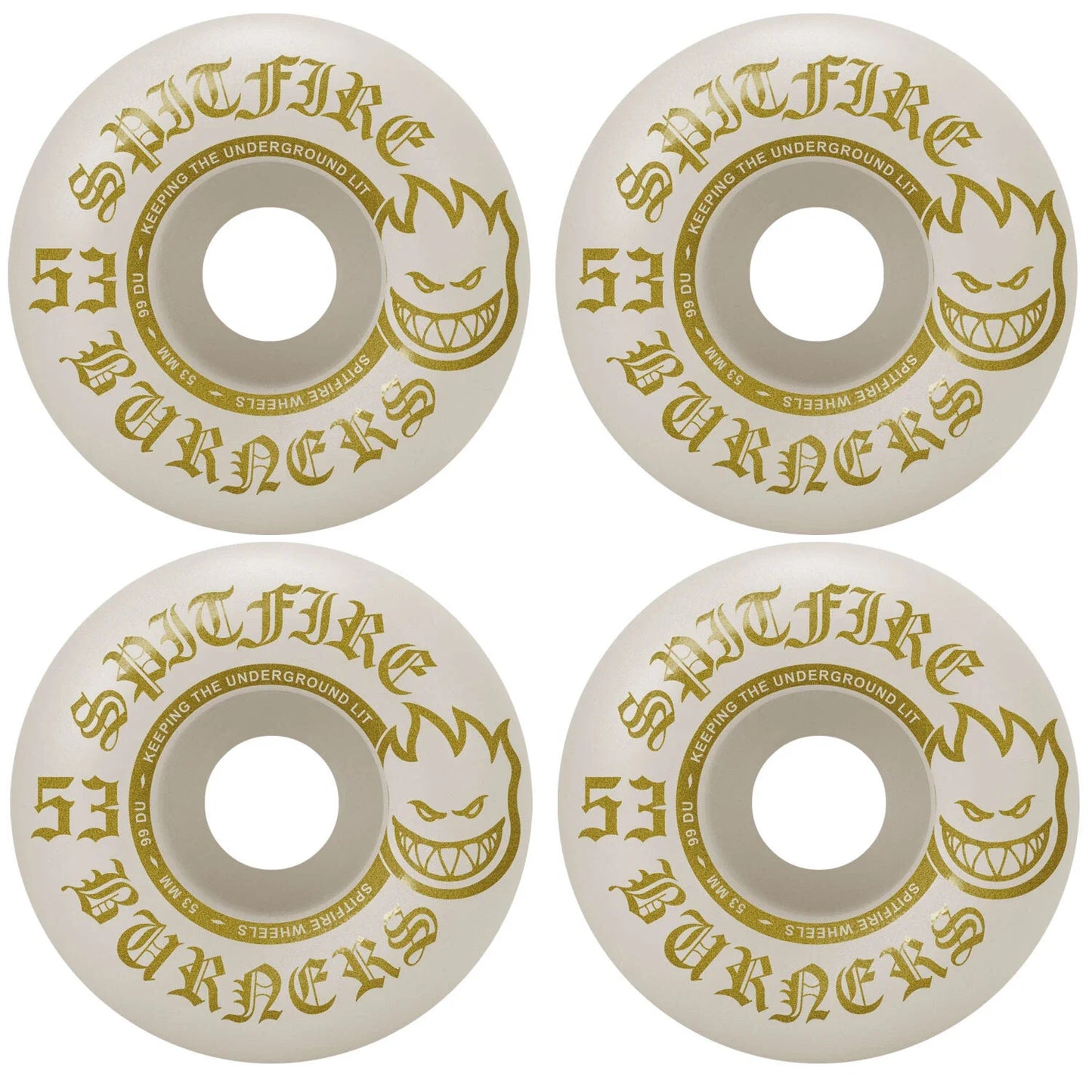 Spitfire 'Burners' 99A Wheels 53MM - White