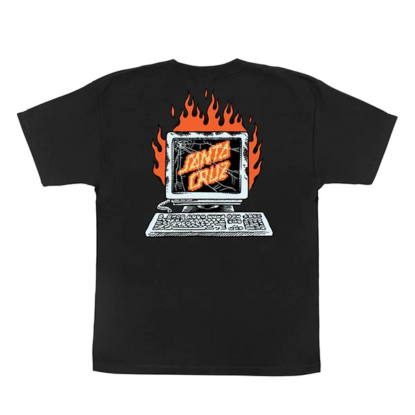 Santa Cruz 'Self Destruct' Tee - Black (KIDS)