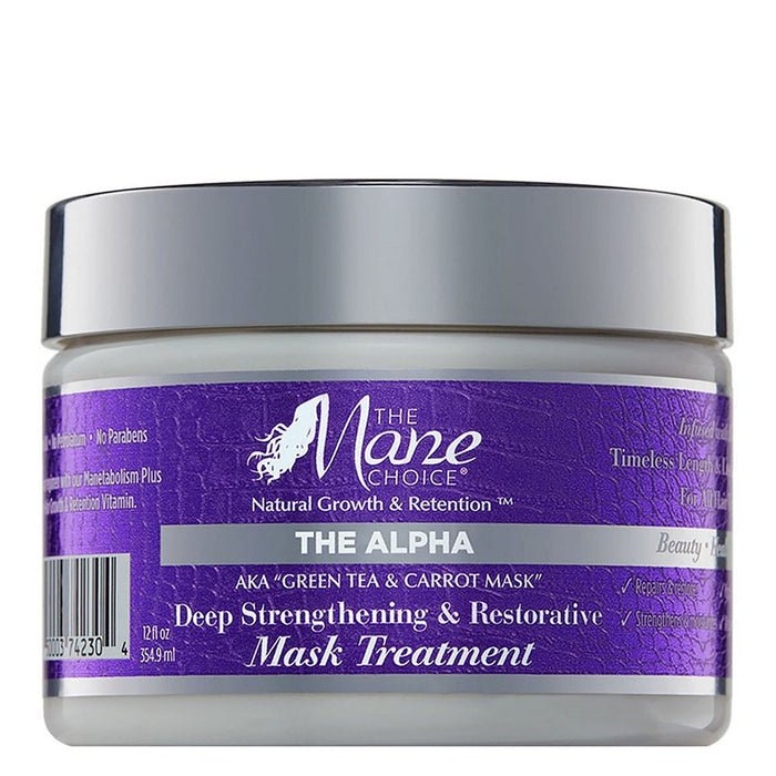 THE MANE CHOICE Masque Traitant Fortifiant & Réparateur Profond Thé Vert & Carotte 340 g