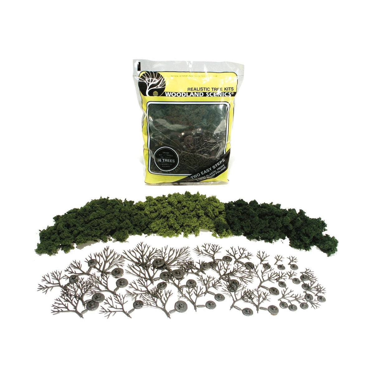 Woodland Scenics Realistic Trees Kits Green Deciduous Mixed Green 5 to 7" 12.7 to 17.8cm Tall Pkg of 7