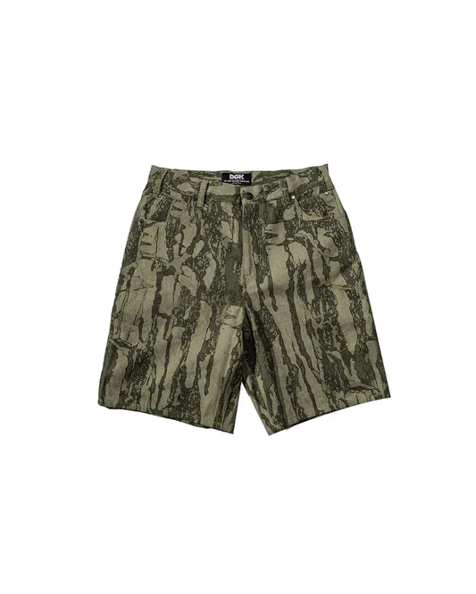 DGK 'Cortex' Baggy Canvas Shorts - Bark Camo