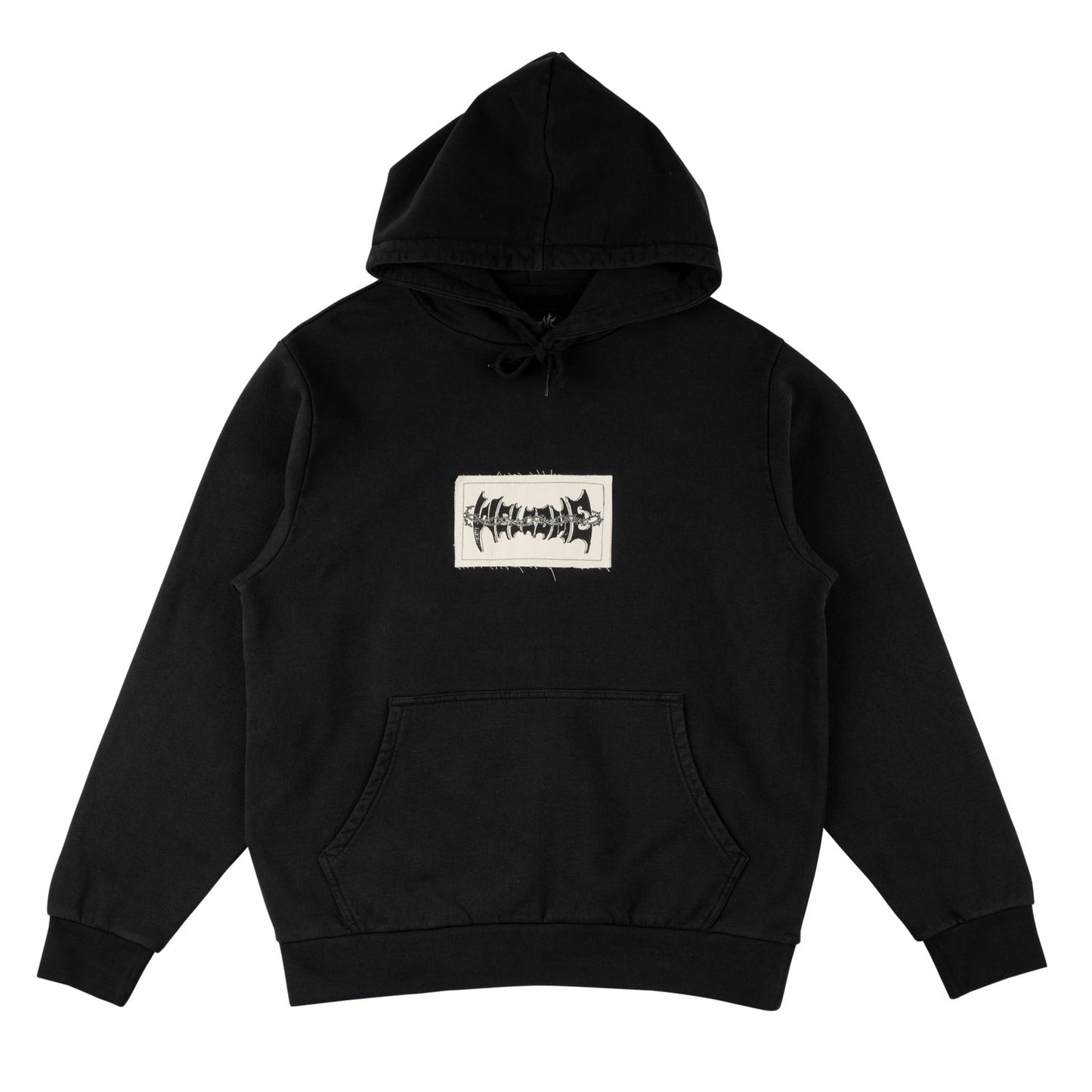 Welcome 'Scared Pigment-Dyed Patch' Hoodie - Black