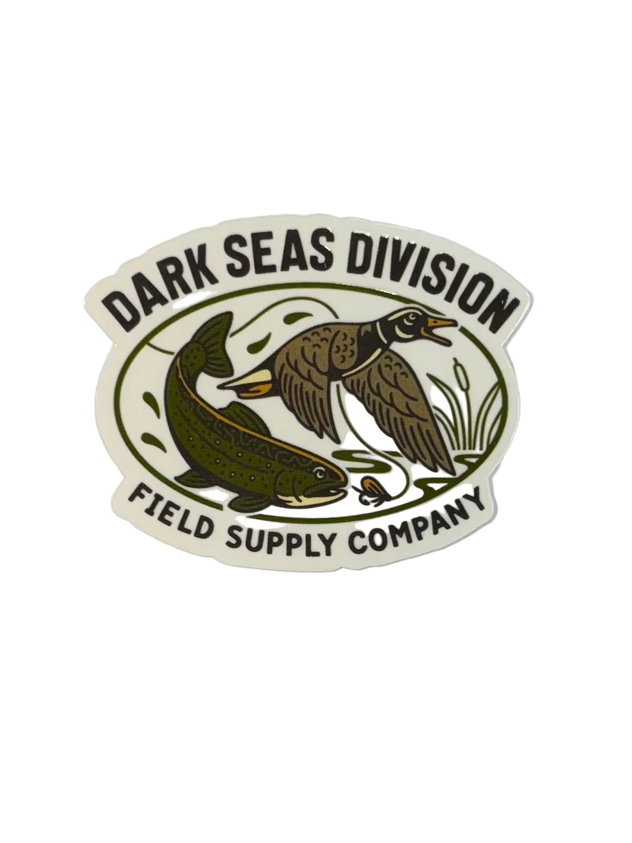 Dark Seas 'Field Supply' Sticker - Khaki