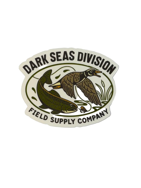 Dark Seas 'Field Supply' Sticker - Khaki