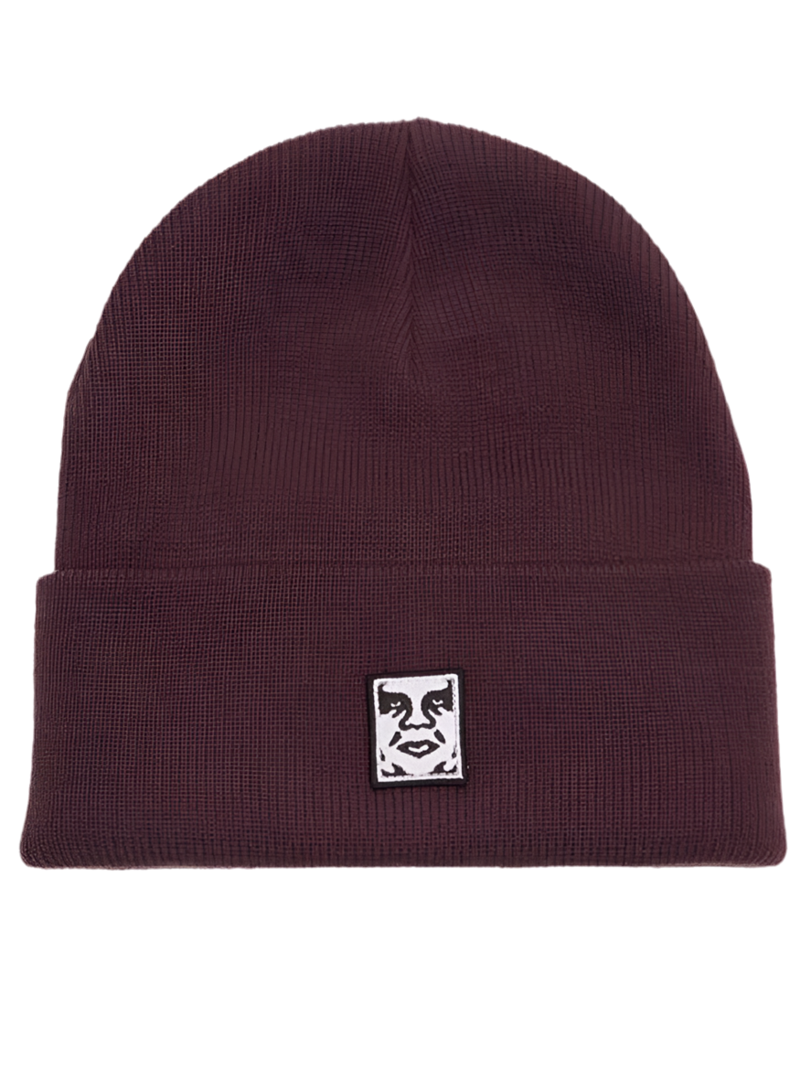 Obey 'Icon Patch' Cuff Beanie - Beetroot