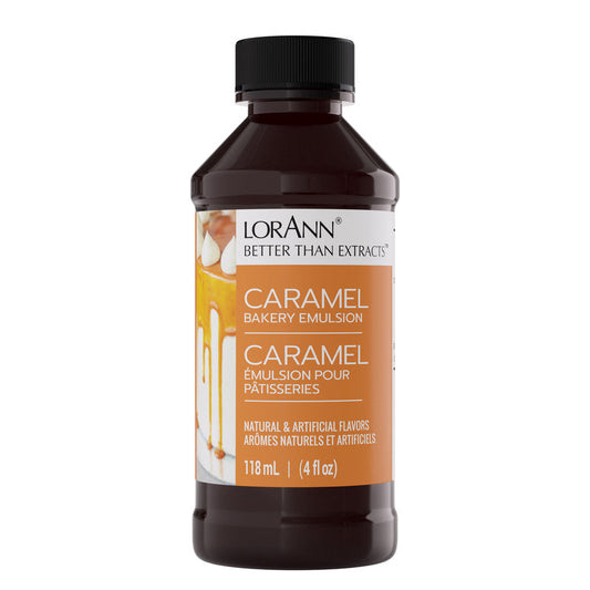 Émulsion à pâtisserie au caramel – 4 oz. – 16 oz. – 1 gallon – 5 gallons – Émulsions à pâtisserie Canada – Livraison gratuite au Canada pour les commandes de plus de 199 CAD