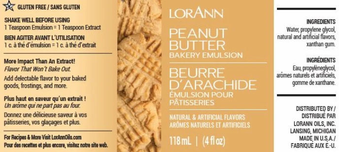 Peanut Butter Bakery Emulsion (Peanut Free) - 4 oz., 16 oz. 1 Gallon, 5 Gallons - Bakery Emulsions Canada - Ships Free Within Canada on Orders Above CAD $199