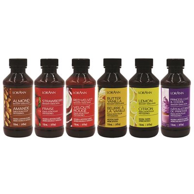 Ensemble varié d'émulsions Baker's Dream - 6 x 4 oz. - Émulsions de boulangerie Canada - Livraison gratuite au Canada pour les commandes de plus de 199 CAD