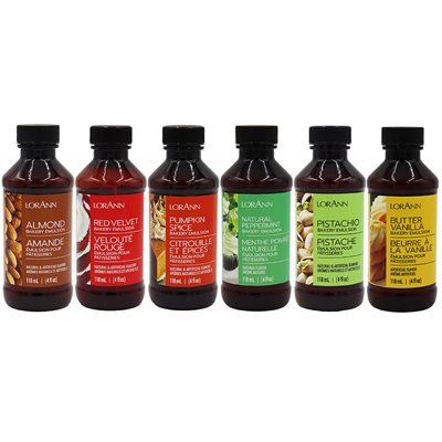 Lot de variétés d'émulsions de boulangerie pour les fêtes – 6 x 118 ml – Émulsions de boulangerie – Distribution canadienne – Livraison gratuite au Canada pour les commandes de plus de 199 CAD