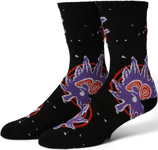 HUF 'Green Buddy Hypnosis' Socks - Black