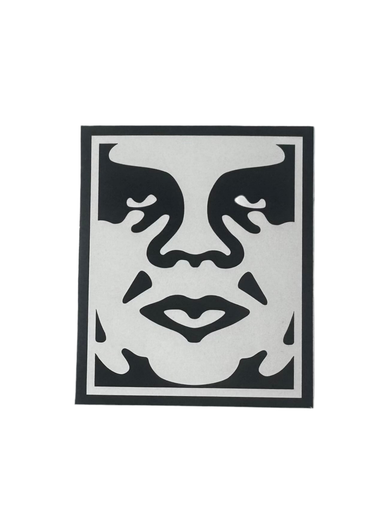 Obey '2-Icon Face' Sticker - Black (4.5/5")