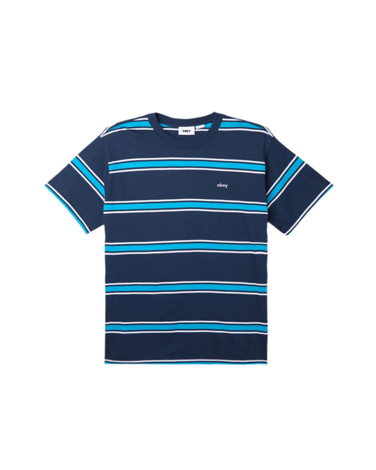 Obey 'Twenty Stripes' Tee - Academy Navy Multi