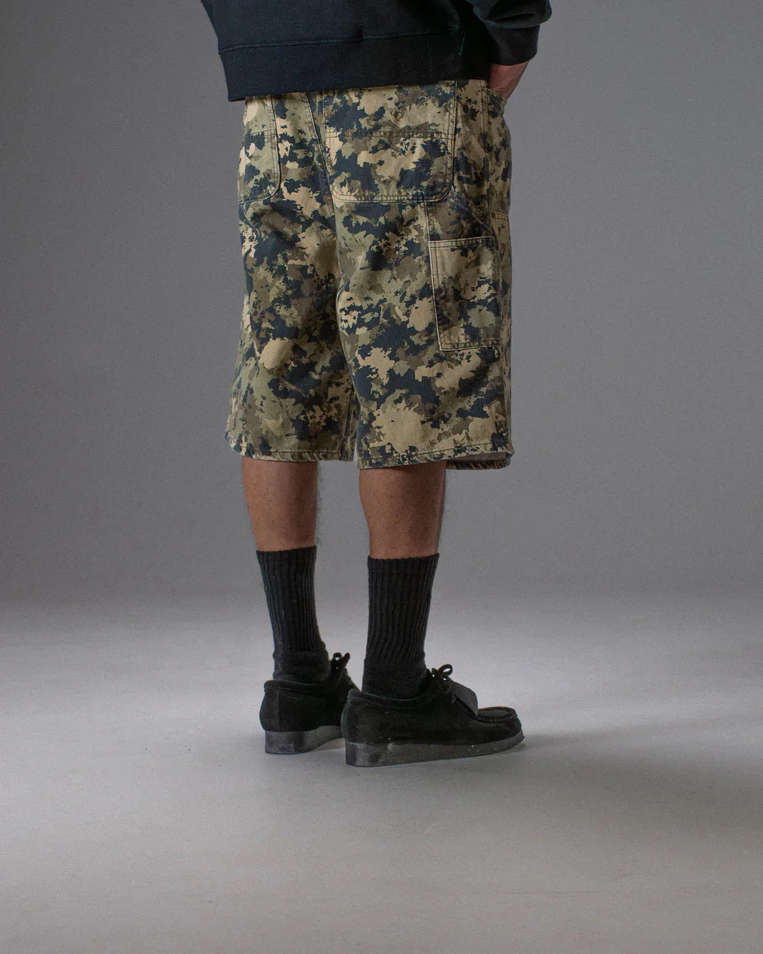 Jacker 'Classic' Denim Baggy Carpenter Shorts - Camo