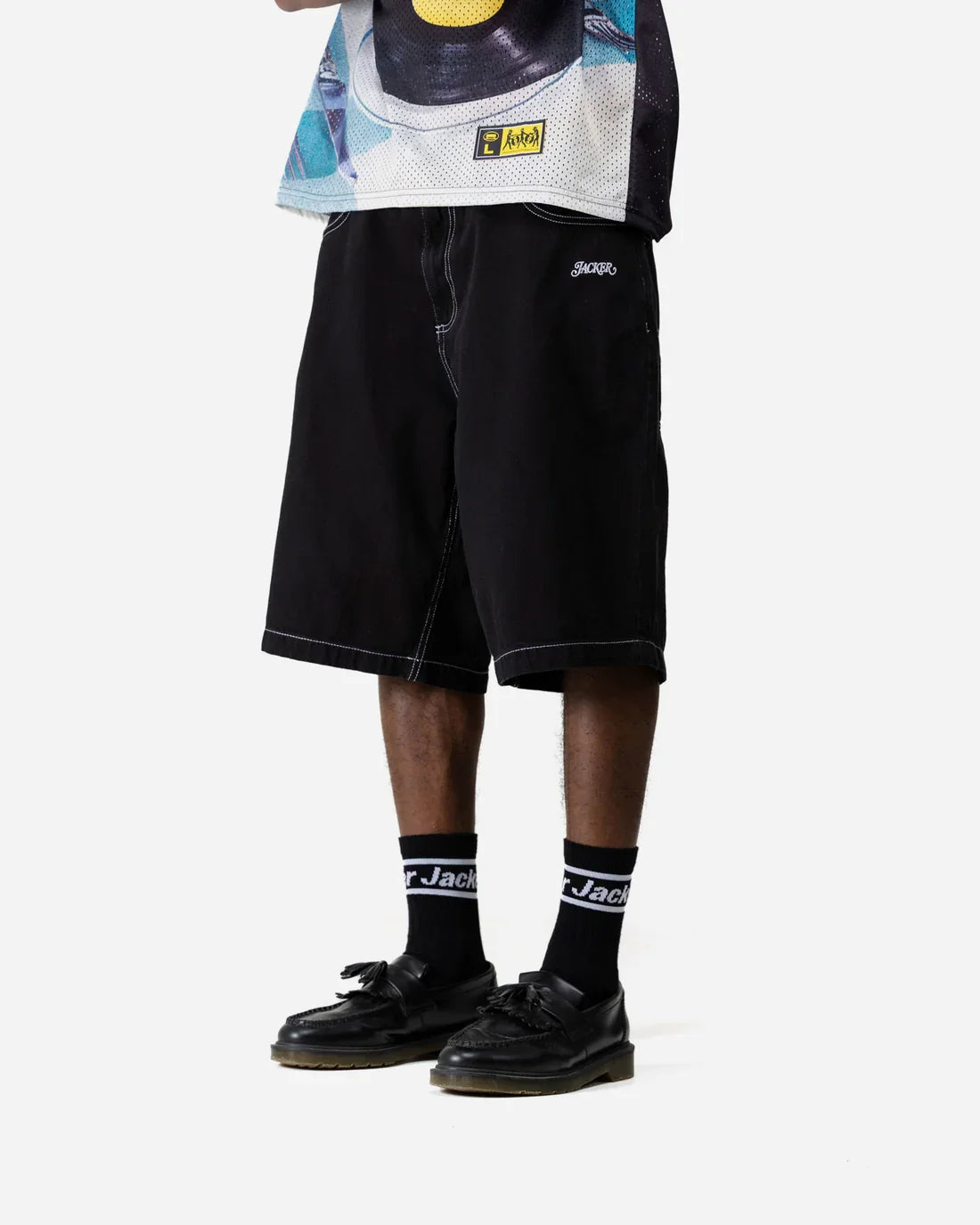 Jacker 'Classic' Denim Baggy Shorts - Black