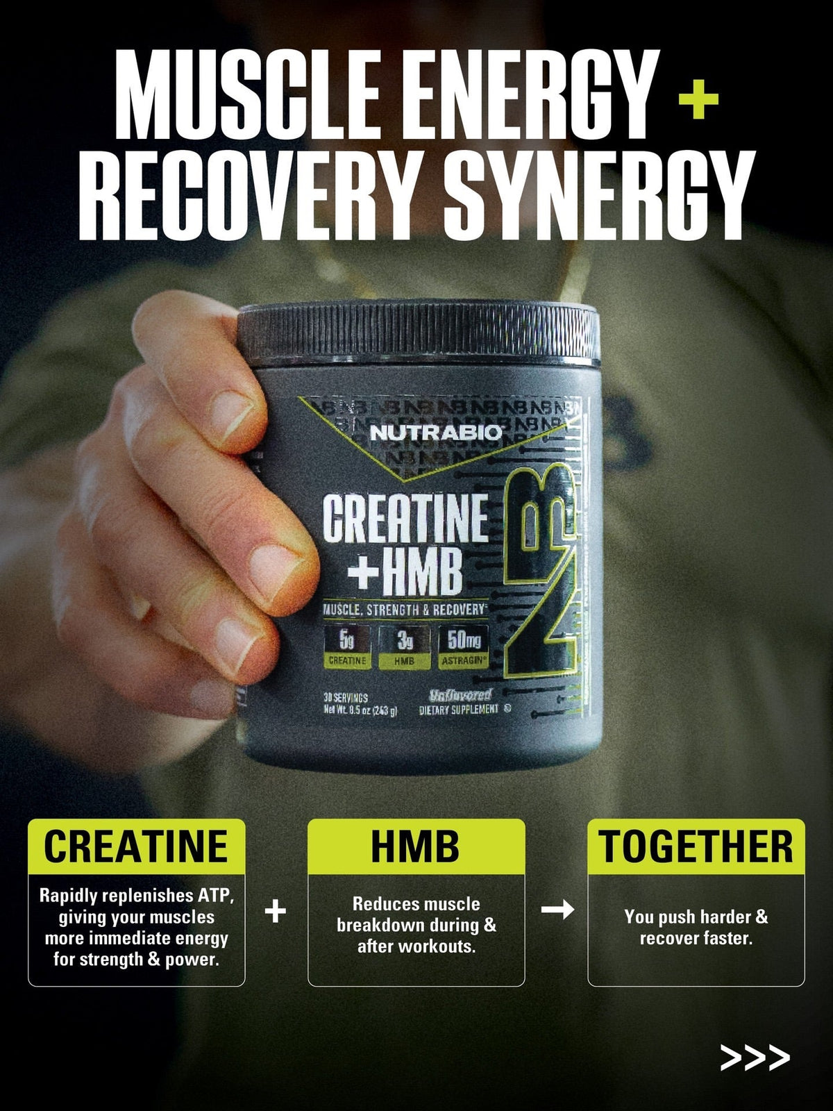 NutraBio Creatine + HMB