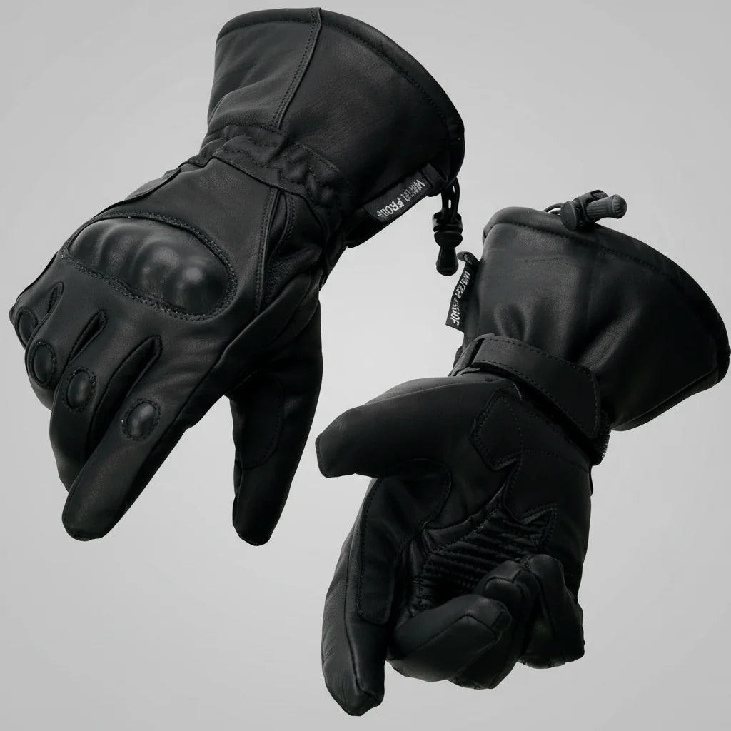 Open Road Men's Armored Gauntlet Leather Motorcycle Gloves