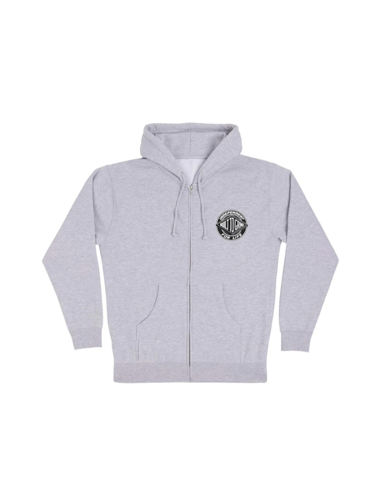 Independent 'Built To The Bone' Zip-Up Hoodie - Grey/Black