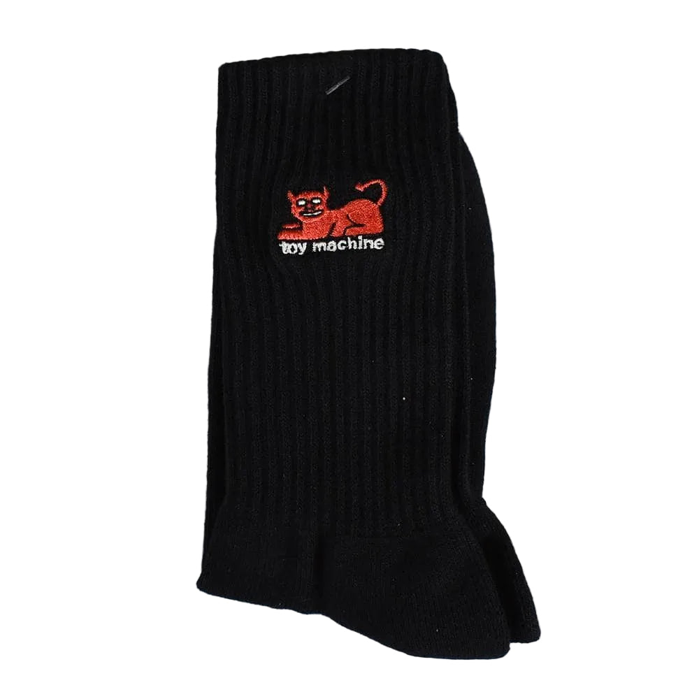 Toy Machine 'Devil Cat' Crew Socks - Black