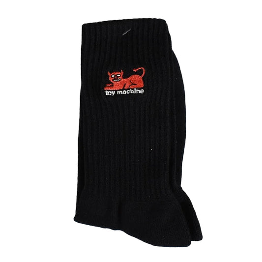 Toy Machine 'Devil Cat' Crew Socks - Black