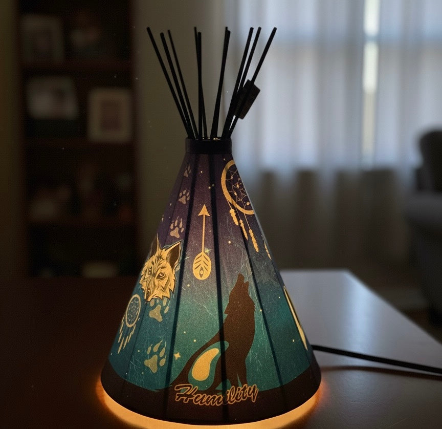 Wolf Teepee Lamp