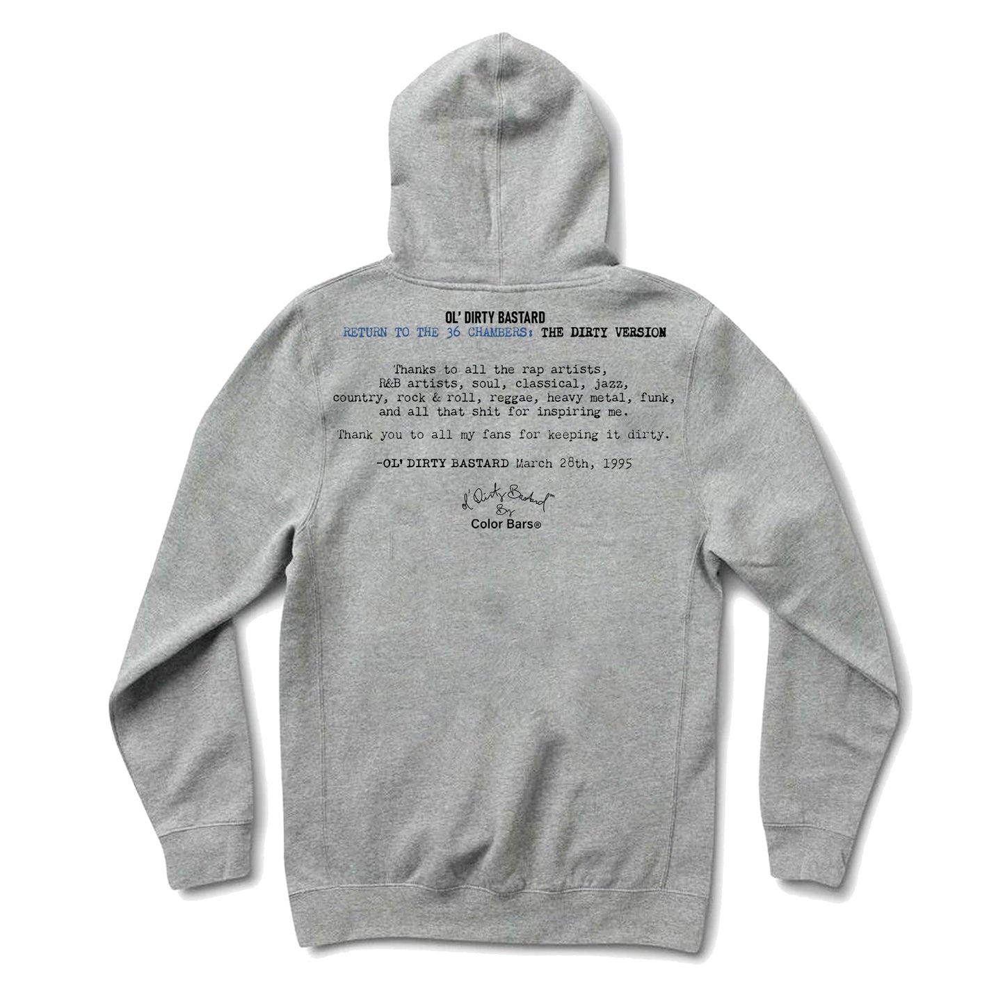 Color Bars x Ol’ Dirty Bastard 'CD' Hoodie - Heather Grey