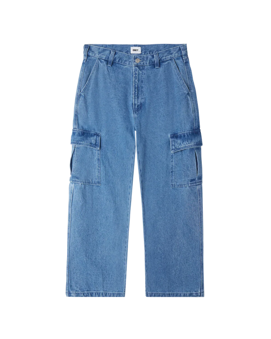 Obey 'Giant Denim' Cargo Jeans - Light Indigo