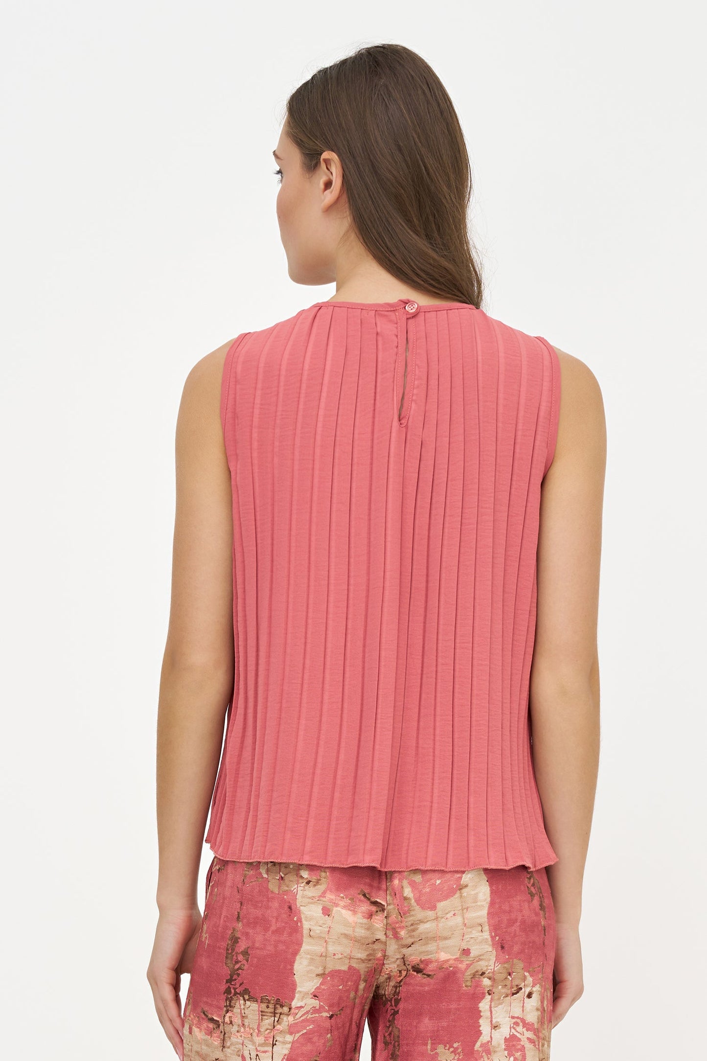 Haut tissé sans manches pour femme