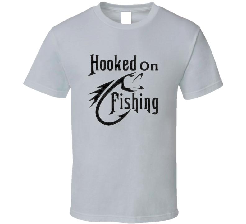 Hooked On Fishing Silver T Shirt