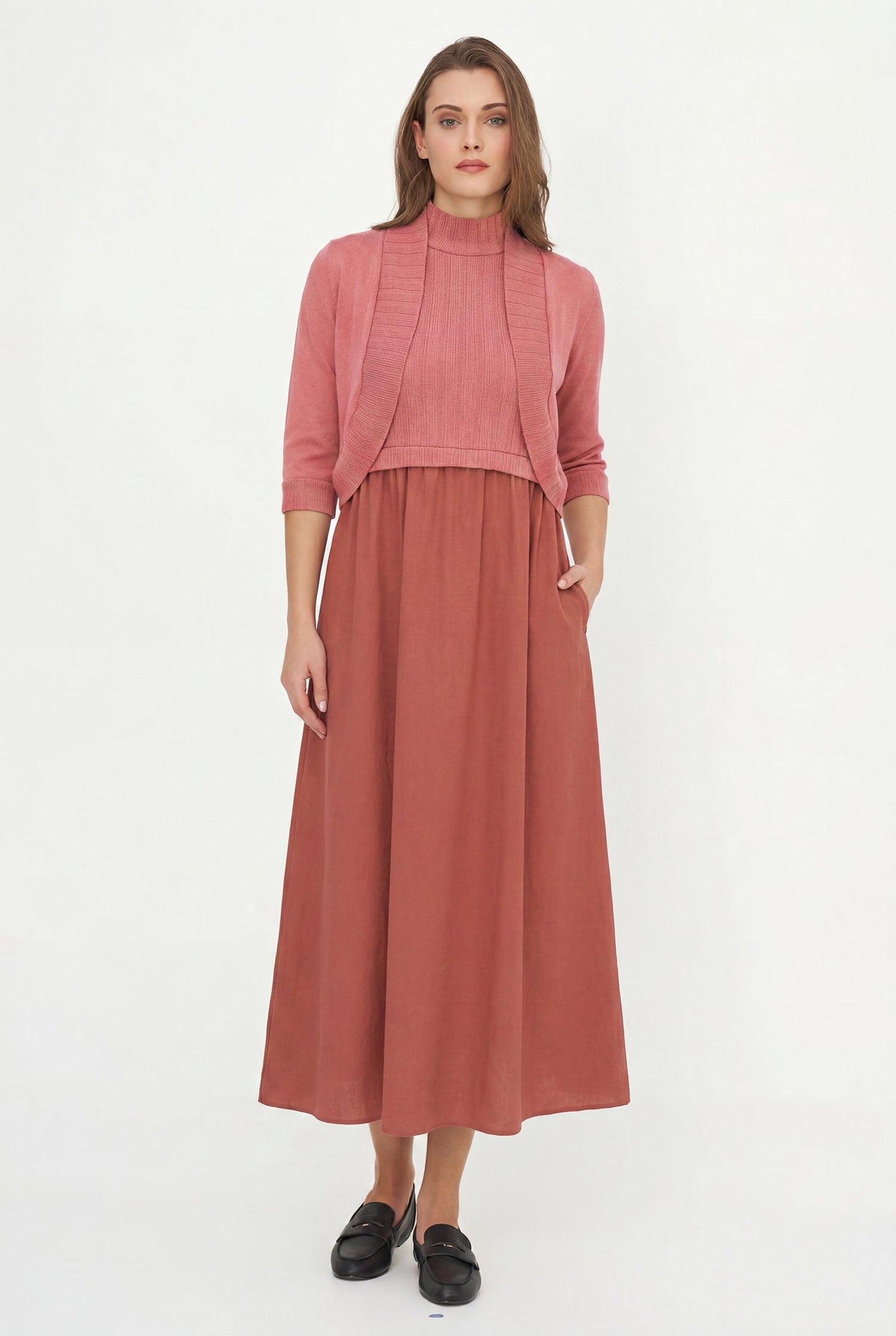 Gilet femme tricot/tissé