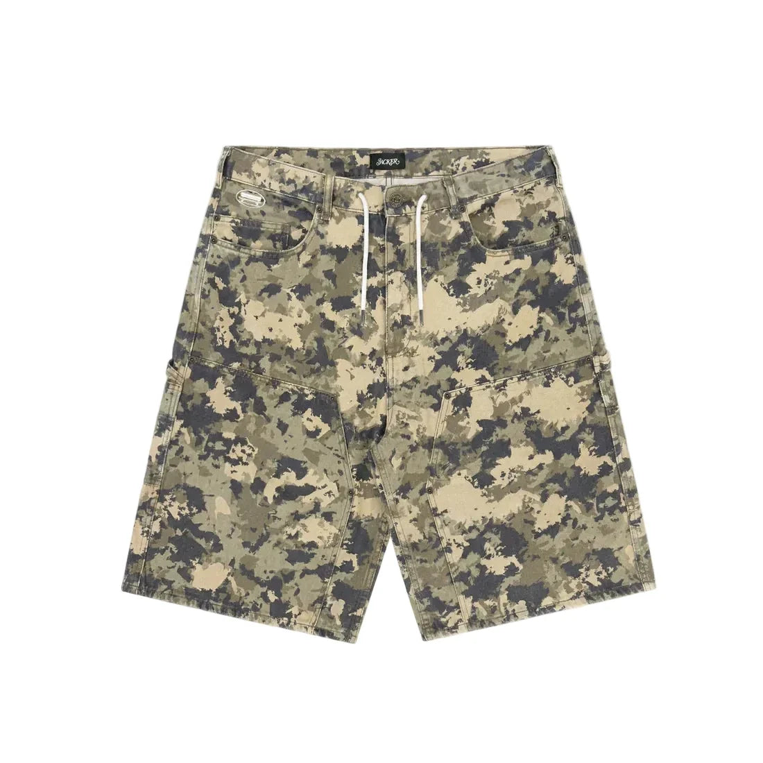 Jacker 'Classic' Denim Baggy Carpenter Shorts - Camo