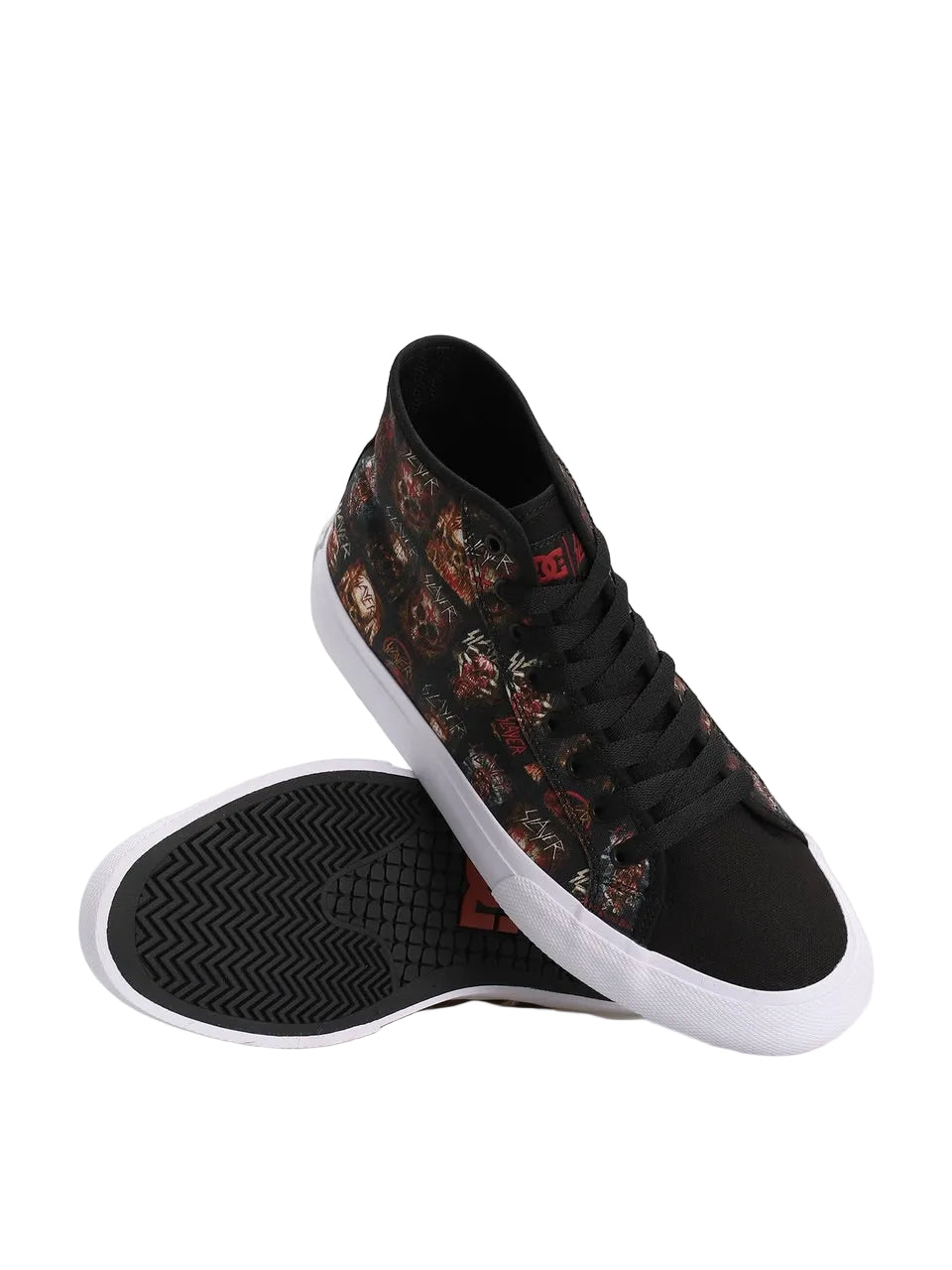 DC Shoes x Slayer 'Manual High' Shoes - Black/White Print