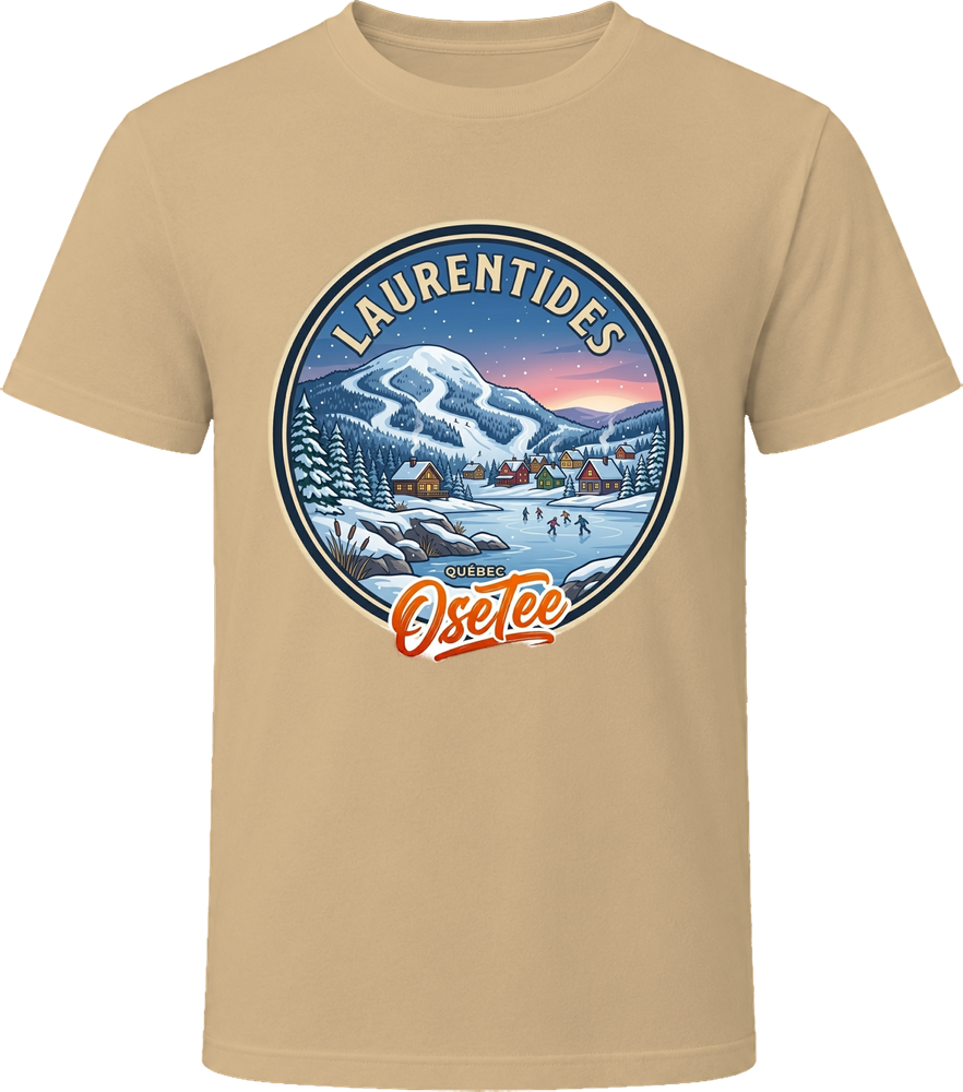 T-shirt Laurentides OseTee – badge paysage coloré, Quebec region t-shirt