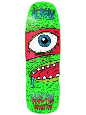 Heroin Skateboards 'Nolan Mutation' Shaped Skateboard Deck - Green