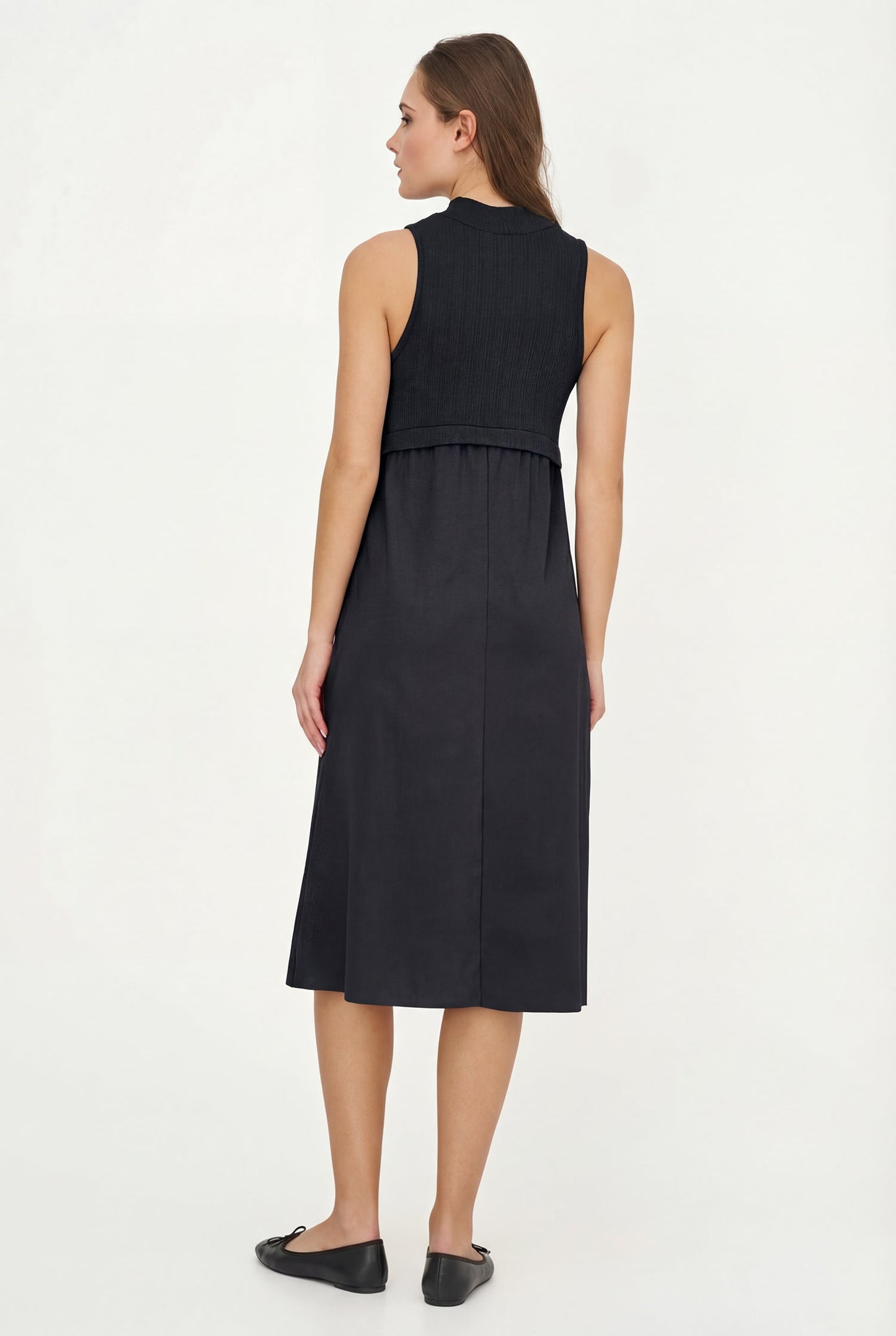 Robe combinée tricot et tissé pour femme