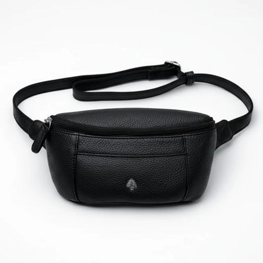Greenwood Leather Belt Bag. Premium Top-Grain Leather Waist Pack & Crossbody Sling