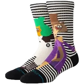 Stance x Willy Wonka The Chocolate Factory 'Oompa Loompa' Crew Socks - Black/White
