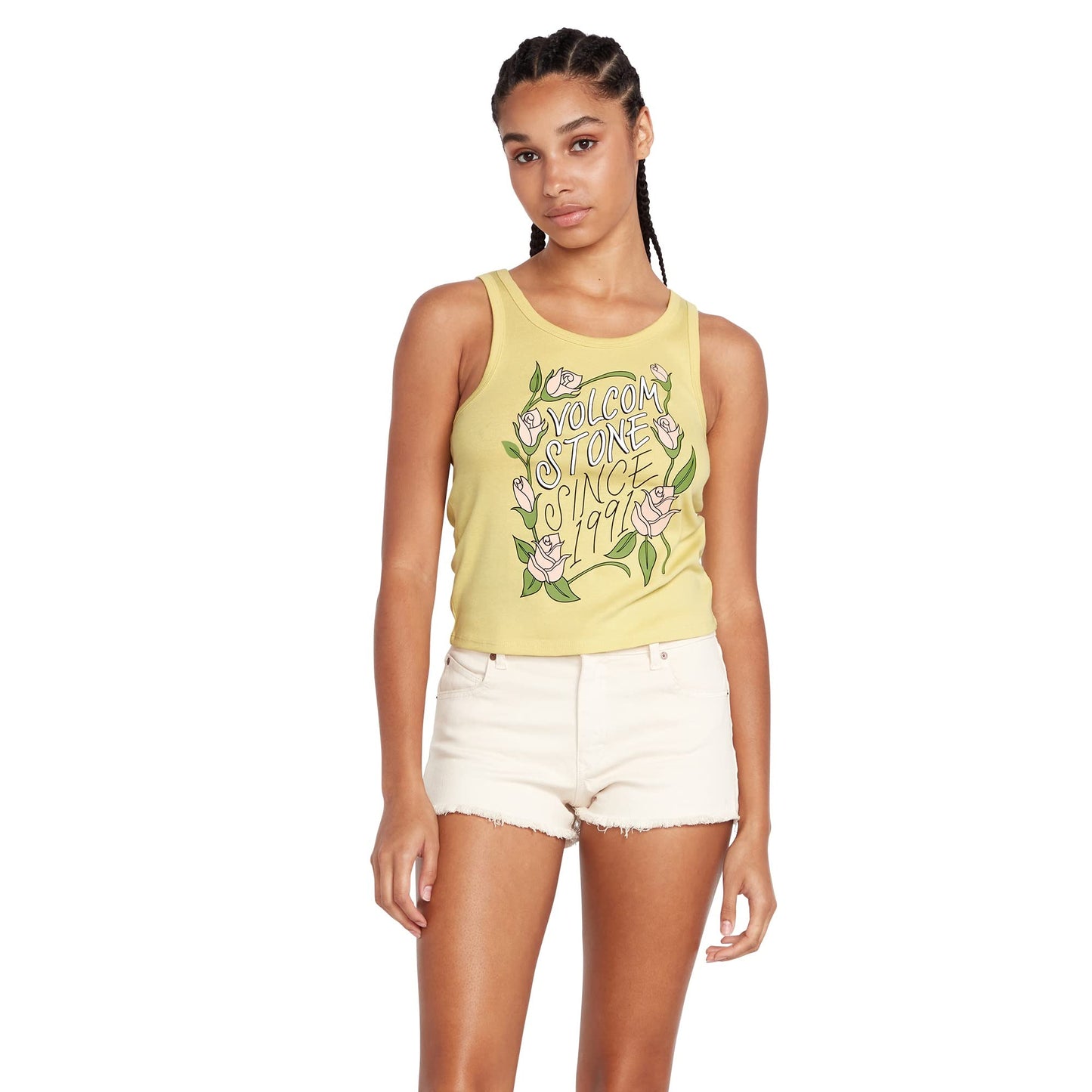 Volcom 'That One Baby' Cropped Tank Top - Citron