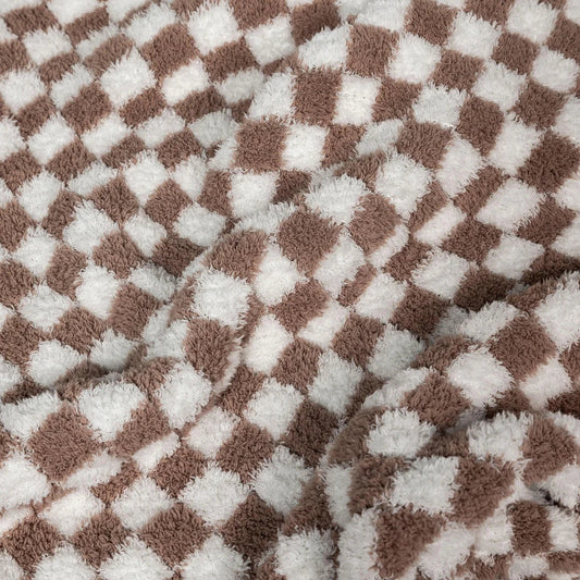 Plaid bicolore chocolat et blanc