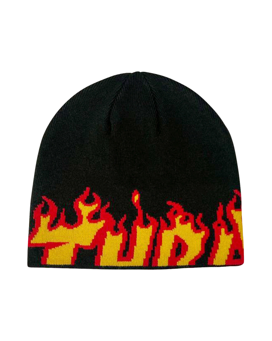 Thrasher 'Flame' Skully Beanie - Black