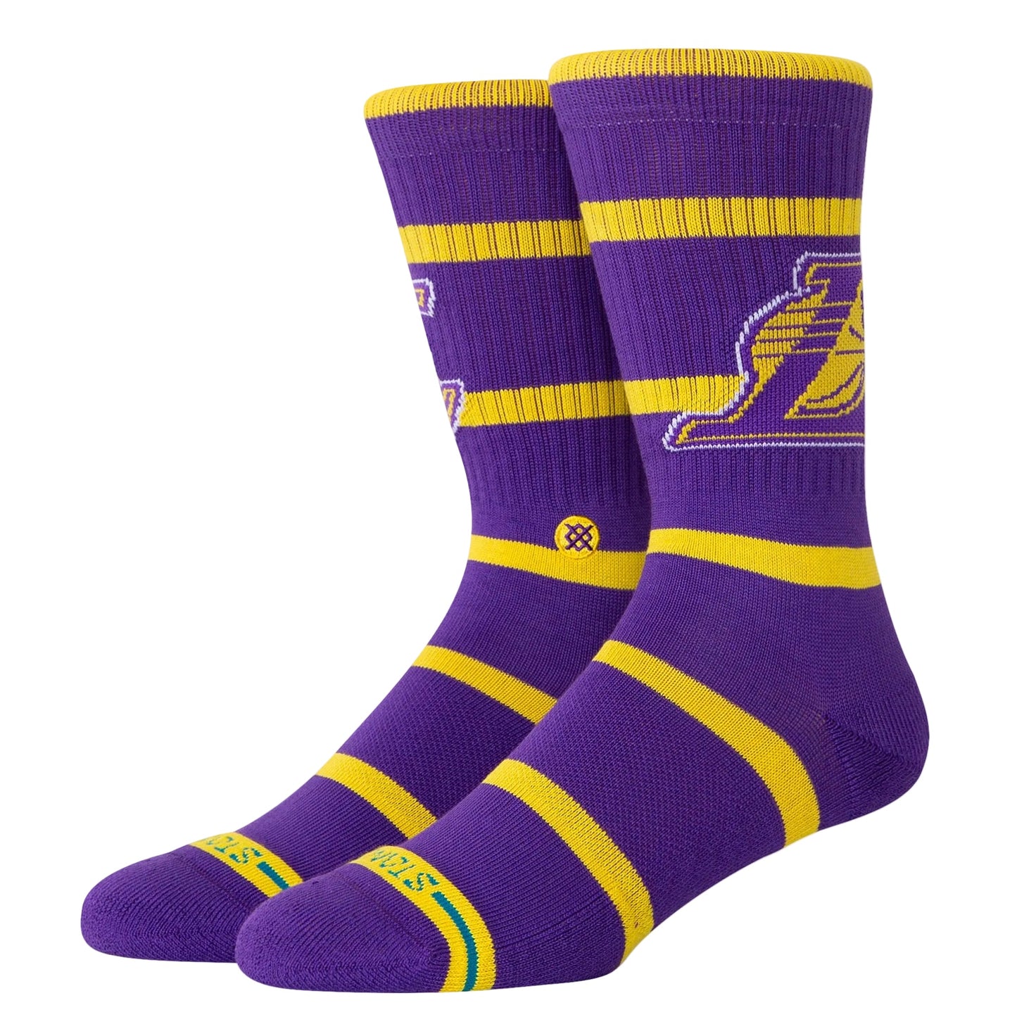Stance x NBA 'Los Angeles Lakers Team Prep' Crew Socks - Purple/Yellow