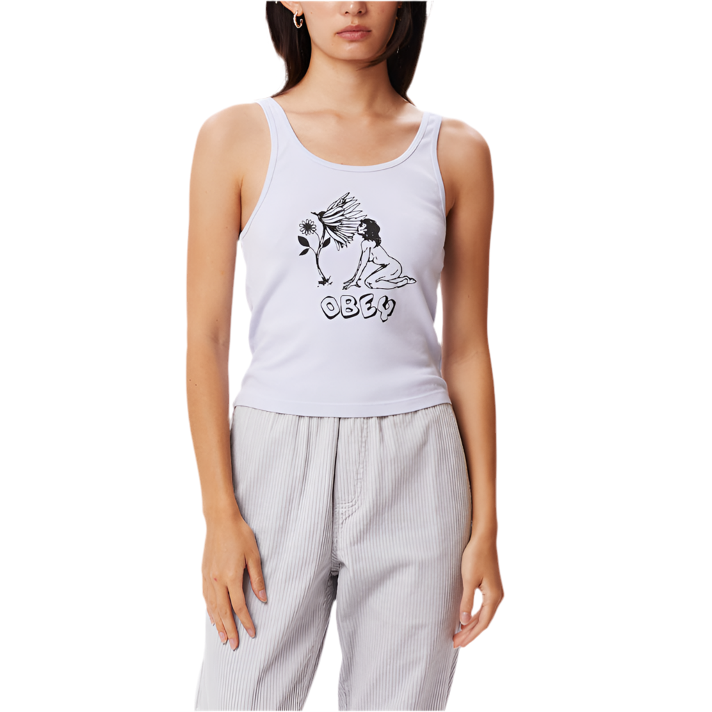 Obey 'Smellin Daisies 2' Cropped Tank Top - Opal