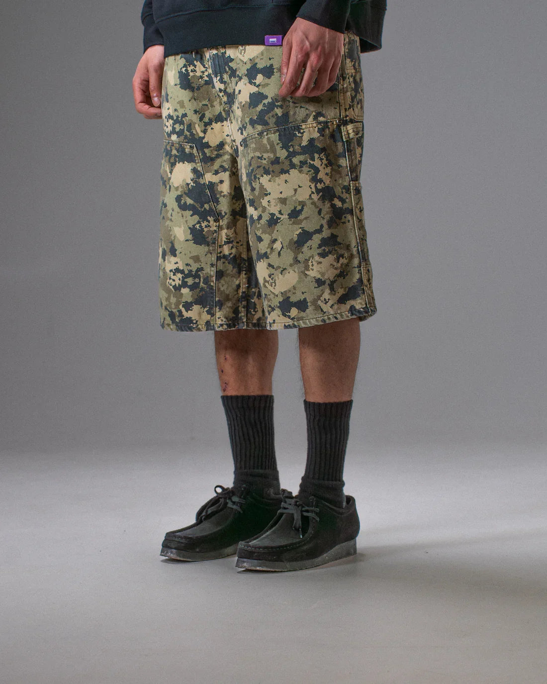 Jacker 'Classic' Denim Baggy Carpenter Shorts - Camo