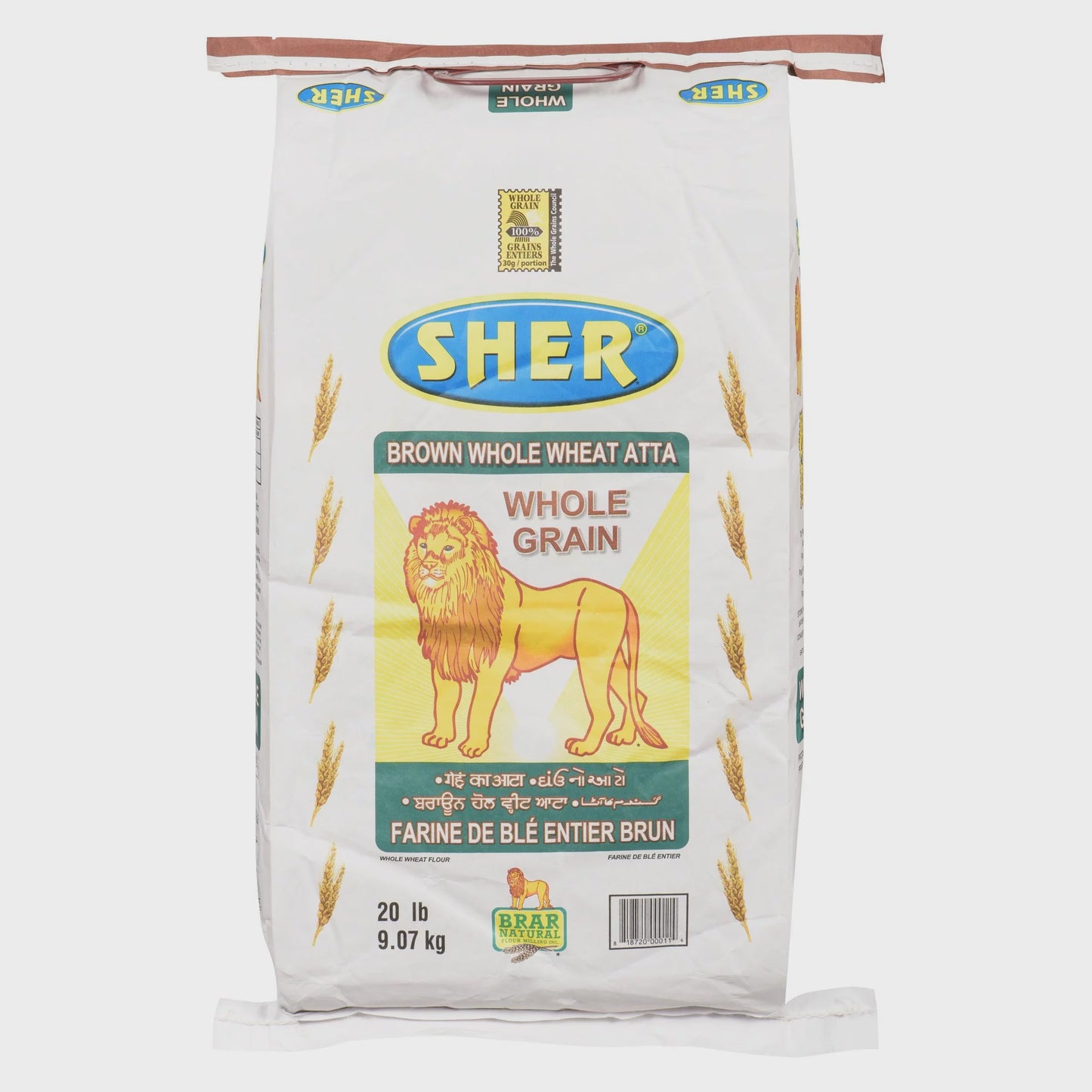 Sher Brown Whole Wheat Atta 20lb