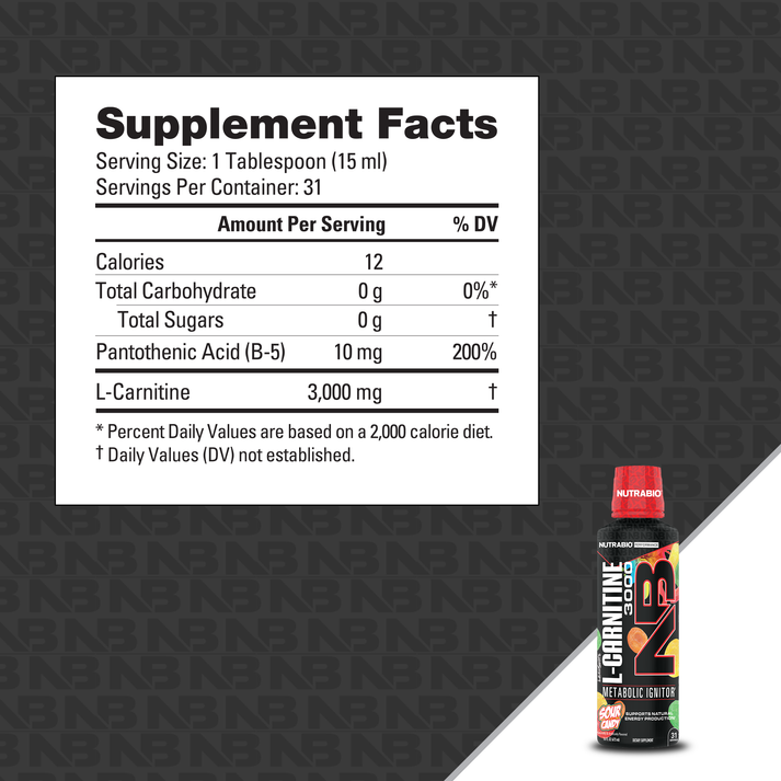 NutraBio Lean Shots - L-Carnitine Liquid Shots