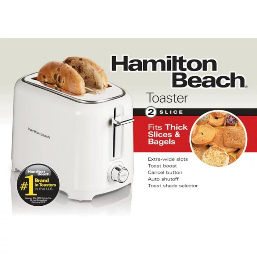 HAMILTON BEACH 22218 2 Slice White Toaster