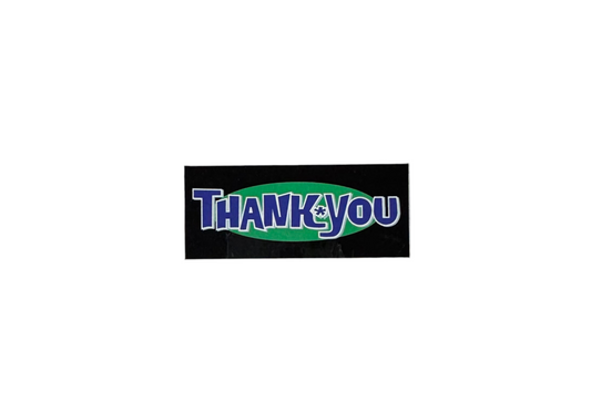 Thank You 'Comic Logo' Sticker - Green/Blue