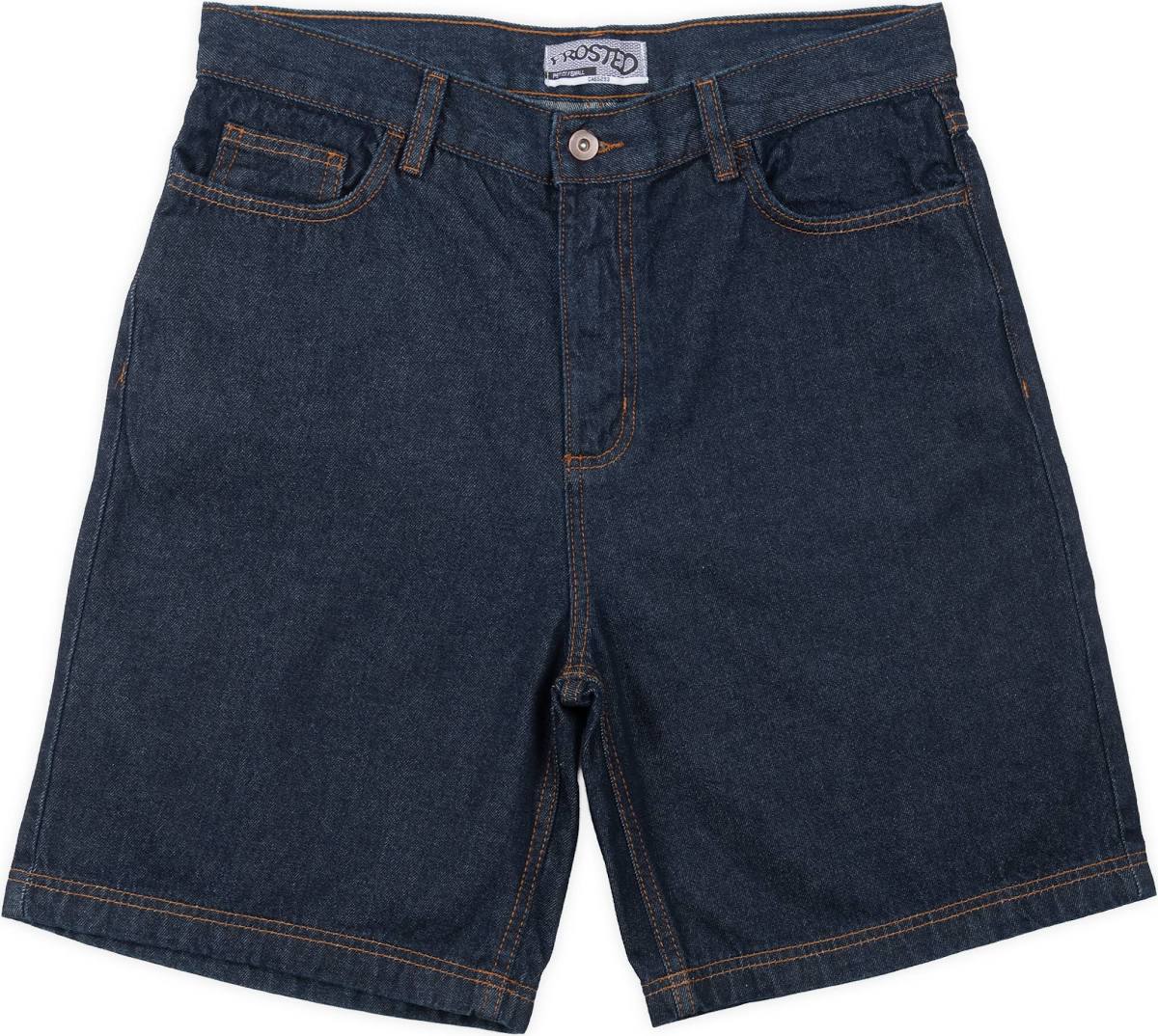 Frosted Skateboards 'Wavy' Baggy Jeans Shorts - Selvedge Blue