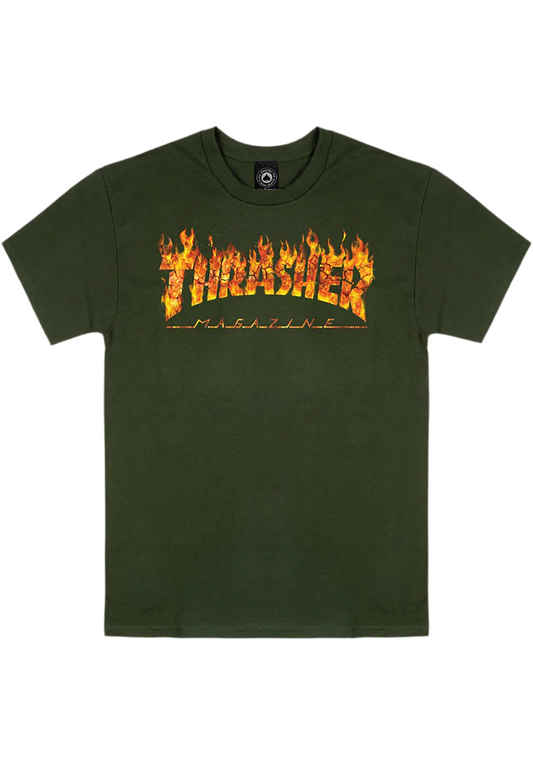 Thrasher 'Inferno' Tee - Forest Green