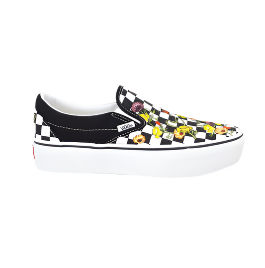 Vans 'Classic Slip-On Stackform' Shoes - Poppy/Black Checkerboard